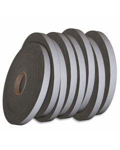 Weather Stripping Grey Mylar Backed PVC Foam Cap Tape 3/8" x 1-1/2" x 30' Roll 
