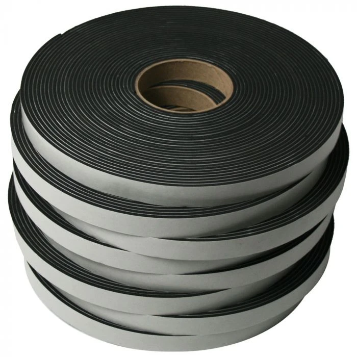 3/4” Thick Neoprene Foam Strip, 1” Wide x 25' Long, Black — Pres-Bond