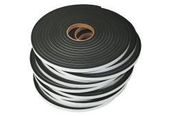 12 Rolls of Neoprene Sponge Tape: 0.5 inch thick x 0.5 inch wide x 25 feet each