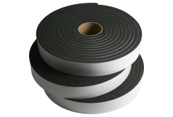 3 Rolls of Neoprene Sponge Tape: 0.5 inch thick x 2 inches wide x 25 feet each