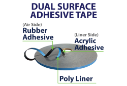 1/16" x 3/8" x 216' Dual-Surface Glazing Tape - Black - 16 Rolls