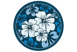 Blue Hibiscus Mosaic - 29"