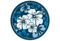 Blue Hibiscus Mosaic - 59"