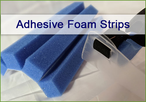 Adhesive Backed Open Cell Urethane Foam Strips for Face Shields
